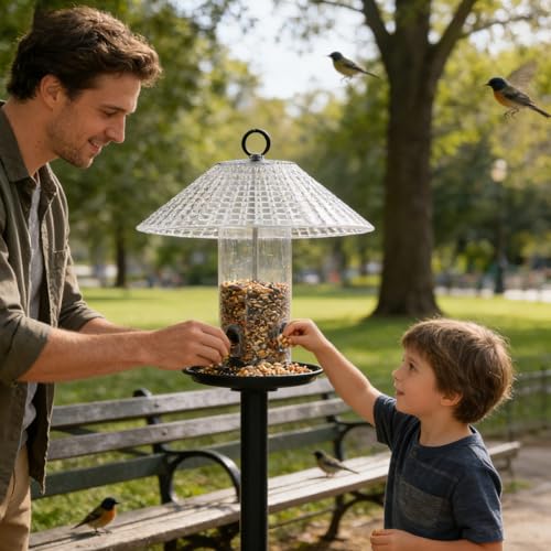 Protector de poste para comederos de pájaros en jardín exterior contra ardillas 3