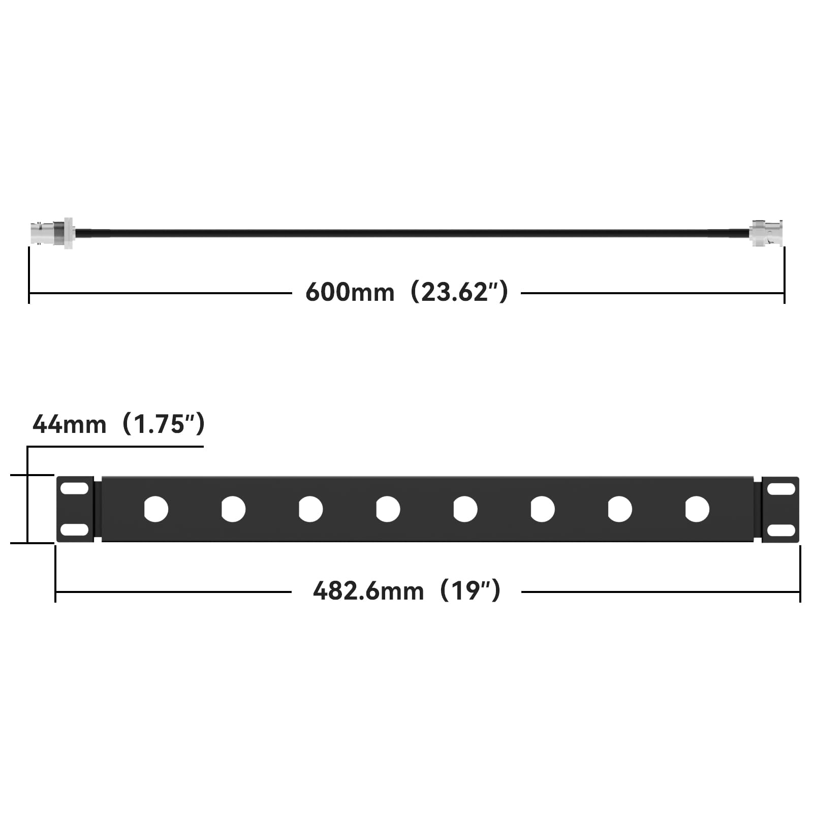 YQMRCZRF BNC Antenna Kit?19inch Antenna Re-Location Rack Mount Kit?Four BNC Connecting Cables 2FT?Compatible with Full-Rack Wireless Systems