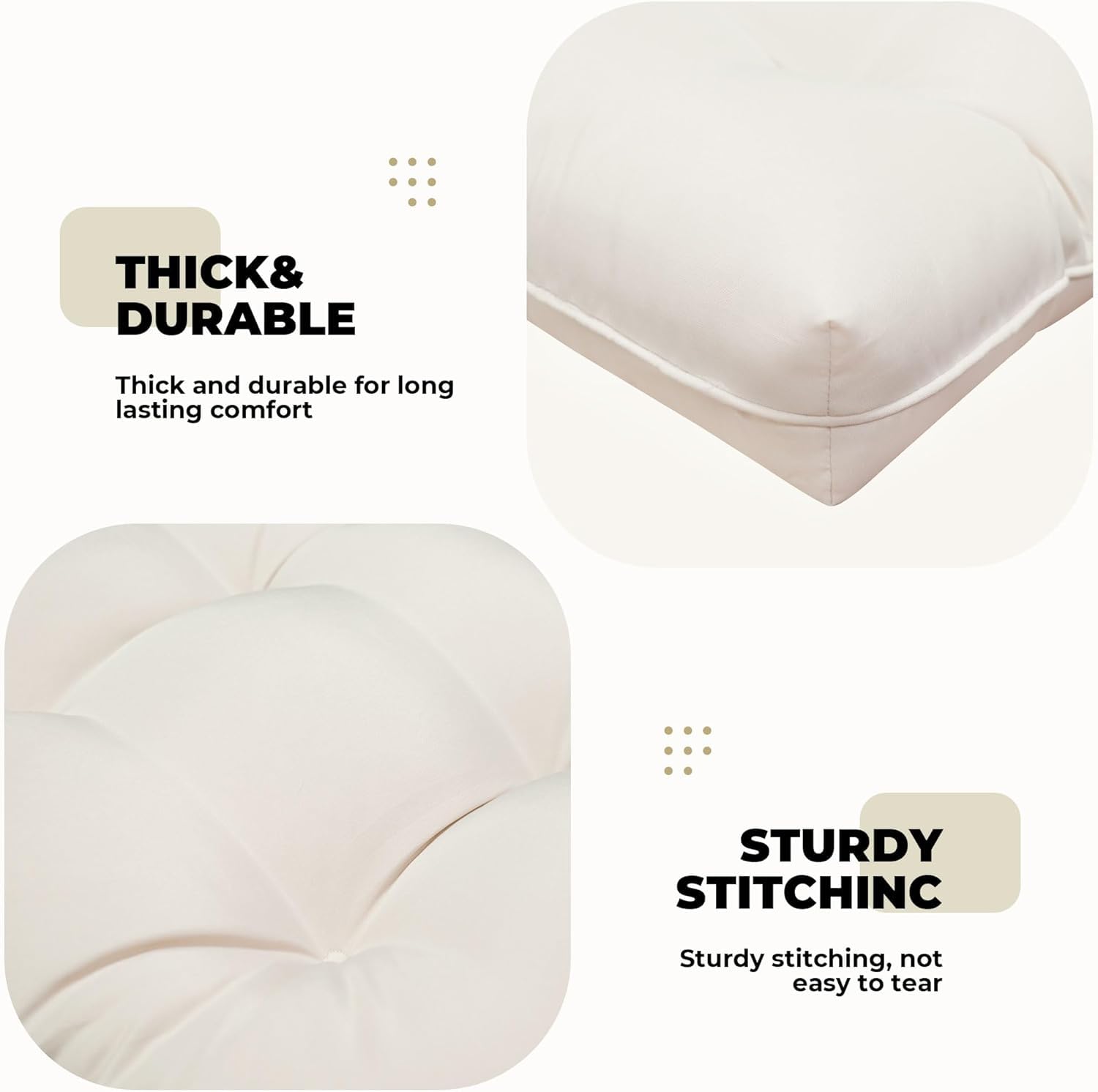 joomie Set di 3 Cuscini di Ricambio per Sedile per Sedia in Rattan, Cuscini Impermeabili per Tutte le Stagioni per Sedie in Vimini Cuscini per Panca Ispessiti da Patio Esterno Divano Giardino Pad 1
