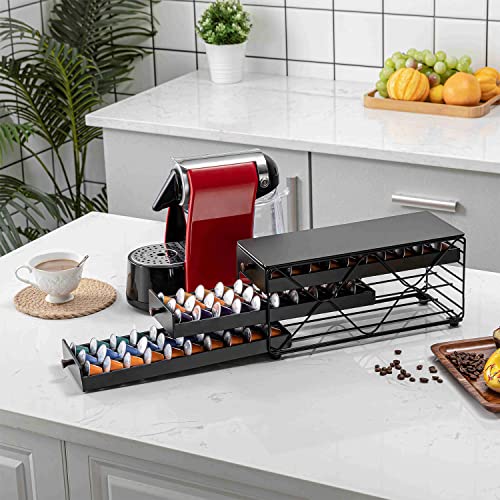Zcdcp Coffee Pod Holder Drawer Storage, Compatible With Nespresso Originaline Pod, Office Kitchen Counter Organizer (90 Pods-3Tiers) #TOP4
