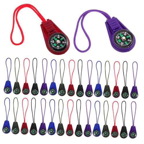 50 piezas brujula portátil con cordón camping miniatura 1