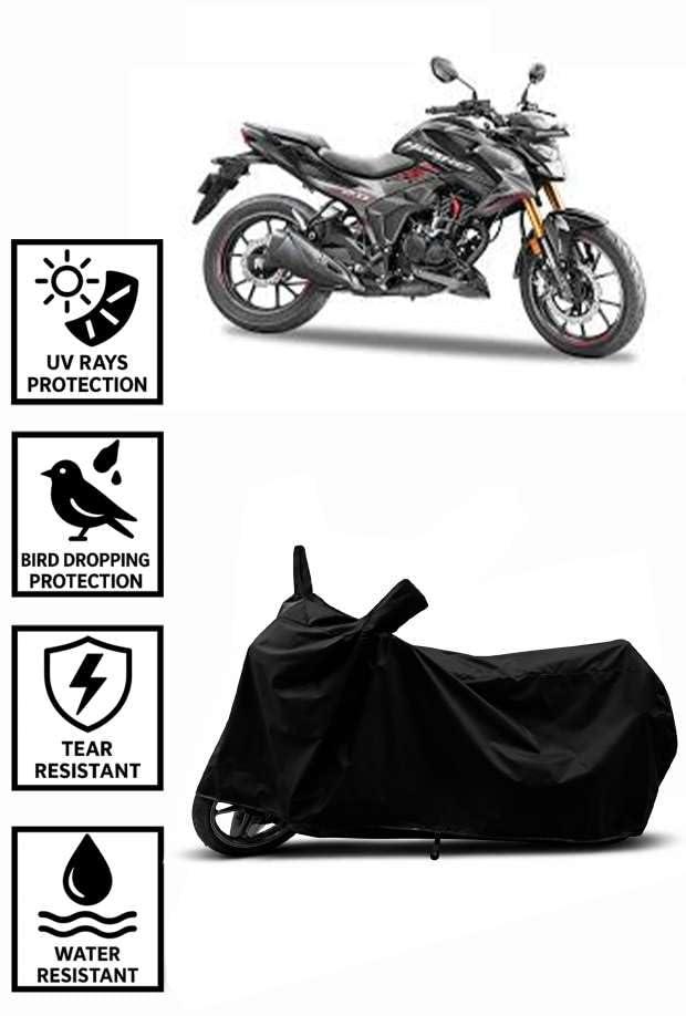Image of Heavy Duty Waterproof Scooty & Bike Cover for Honda Hornet - UV Resistant, Dustproof & Rain Protection, All-Weather Outdoor Cover for Bikes & Scooty with Buckle Straps