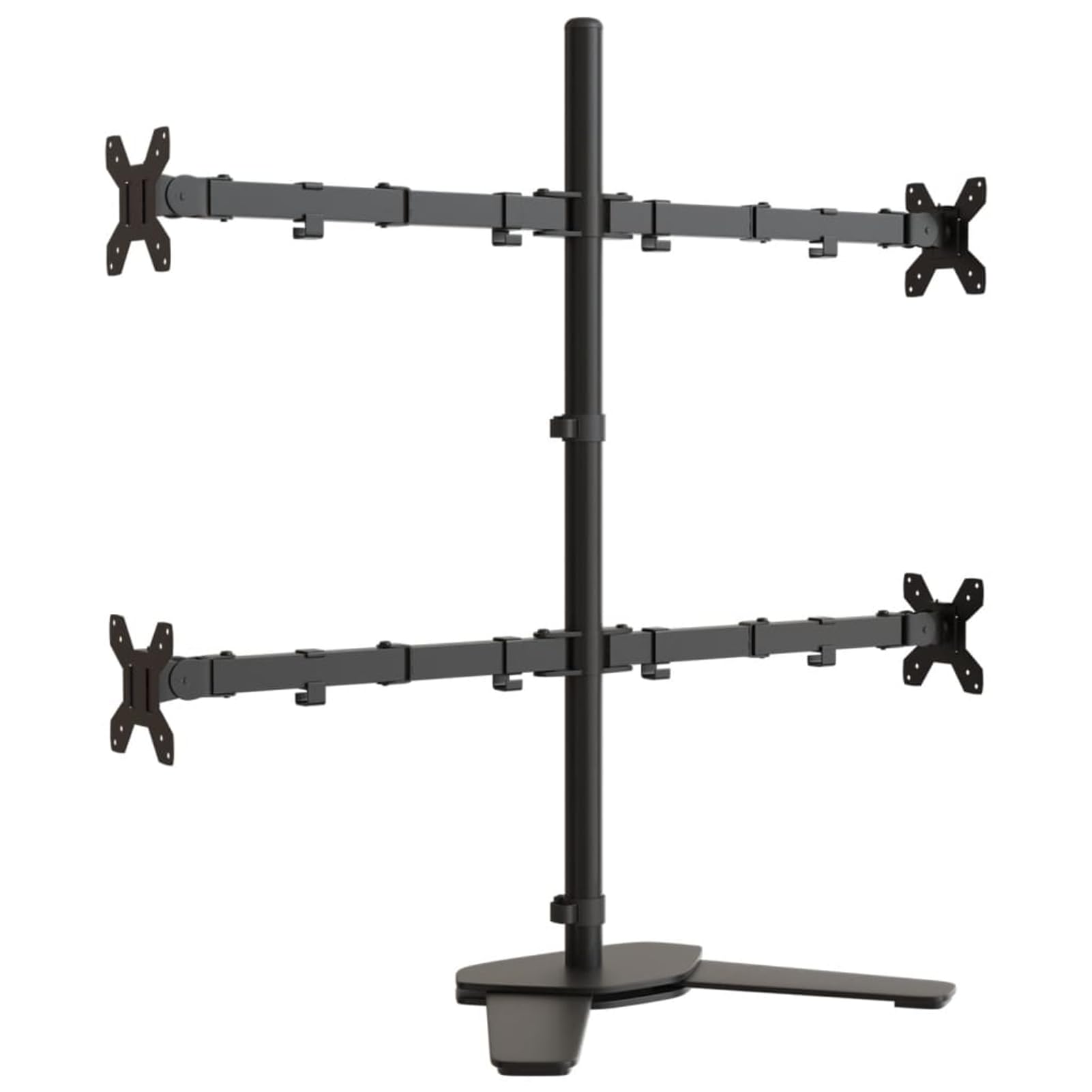 Homgoday Supporto per Monitor Singolo Braccio Regolabile 13"-27" Nero - Staffa VESA 75x100mm con Base Indipendente, Altezza Asta 80cm