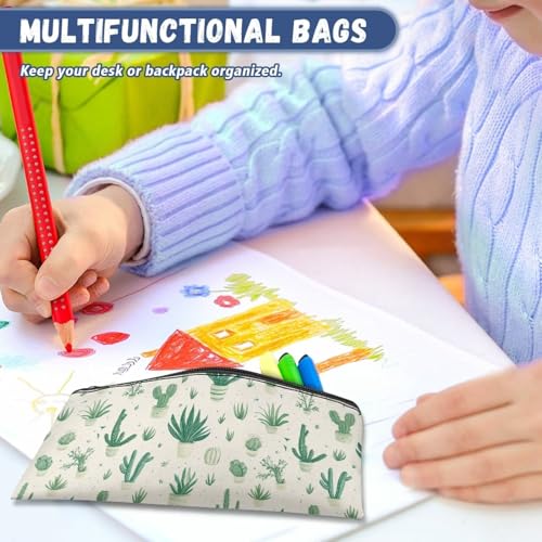 Image of Cactus Pencil Case Light Green Pencil Box for Preschool Toddlers Girls Lightweight Pen Holder for Stationery Storage Simple Pencil Pouches Ideal for School Classroom