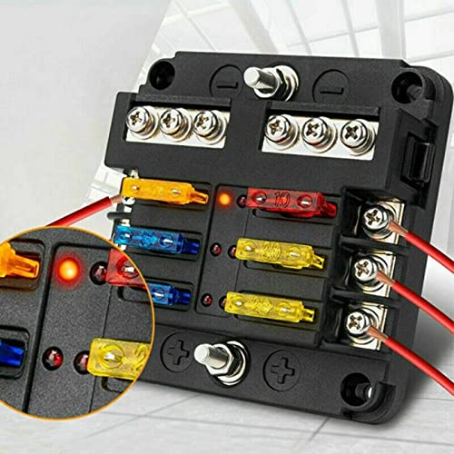 Bloque de fusibles impermeable de 6 vías 12v para camión y náutica 7