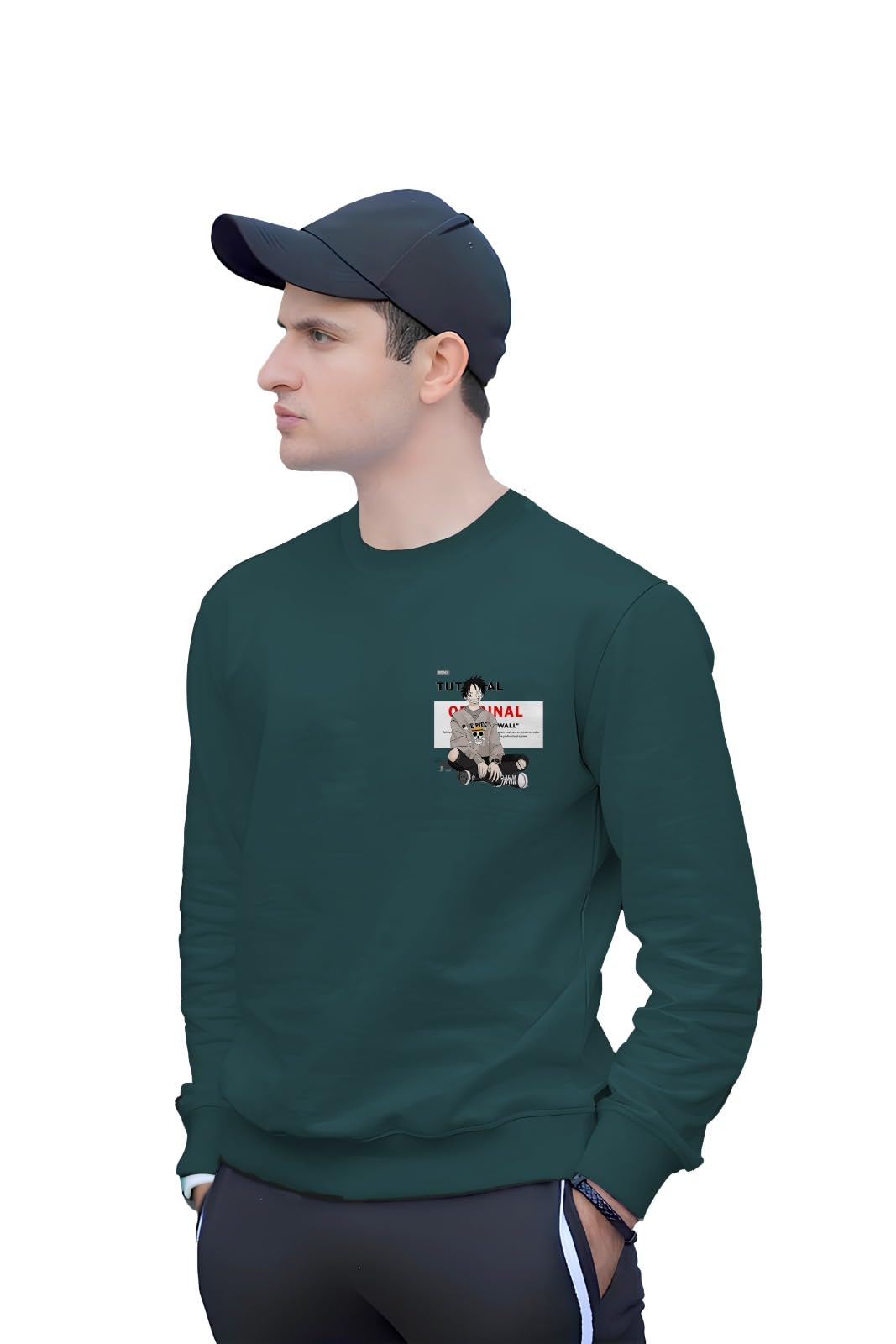 Creation bawa style|| Latest Trending Men Casual Cotton Sweatshirt (Teal Green)