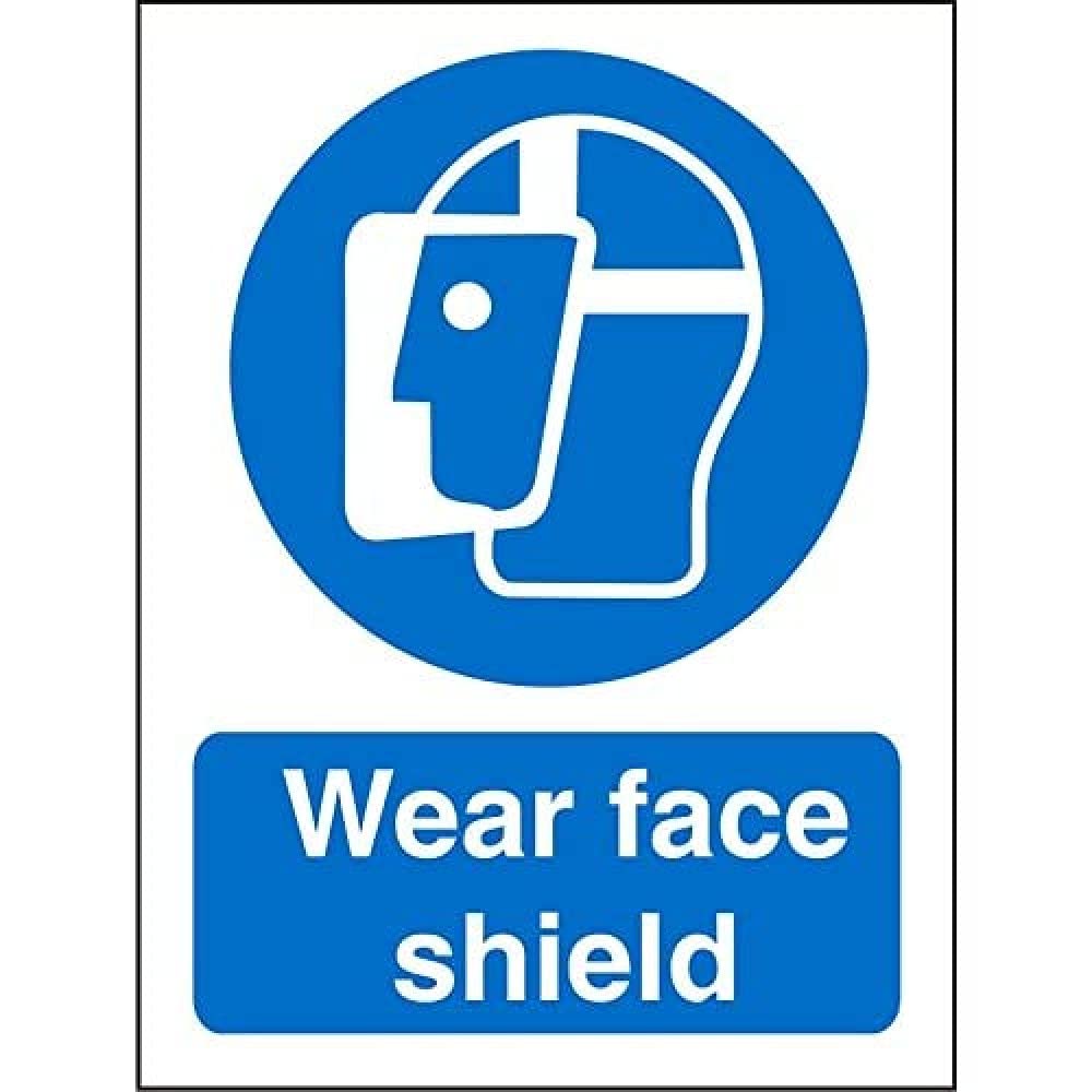 Seco Wear Face Shield Sign, 200mm x 300mm - 1mm Semi Rigid Plastic