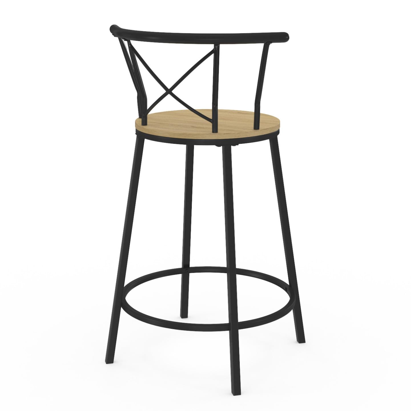 IDMarket - Lot de 4 tabourets de Bar bistrot Detroit avec Dossier arrondis