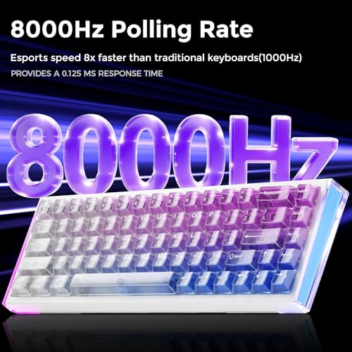Image of DAREU COOL68 65% Hall Effect Magnetic Switch Gaming Keyboard with 8000Hz Polling Rate,Rapid Trigger,Adjustable Actuation,SOCD,0.1ms Latency,Gasket Mount,Clear keaycaps,Hot swappable,RGB Light