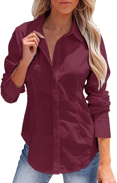 Image of OOMPH! Full Sleeve Stylish Western Official Formal Shirts for Women Regular fit Shirts for Woman
