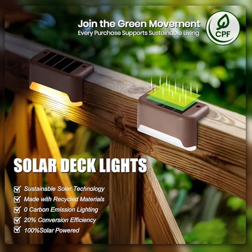 SOLPEX Solar Deck Lights Outdoor 16 Pack,Step Light Waterproof,Warm White - 3