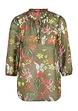 Tropical Print allover s.Oliver Damen Tunikabluse mit Metallicstreifen olive AOP 44