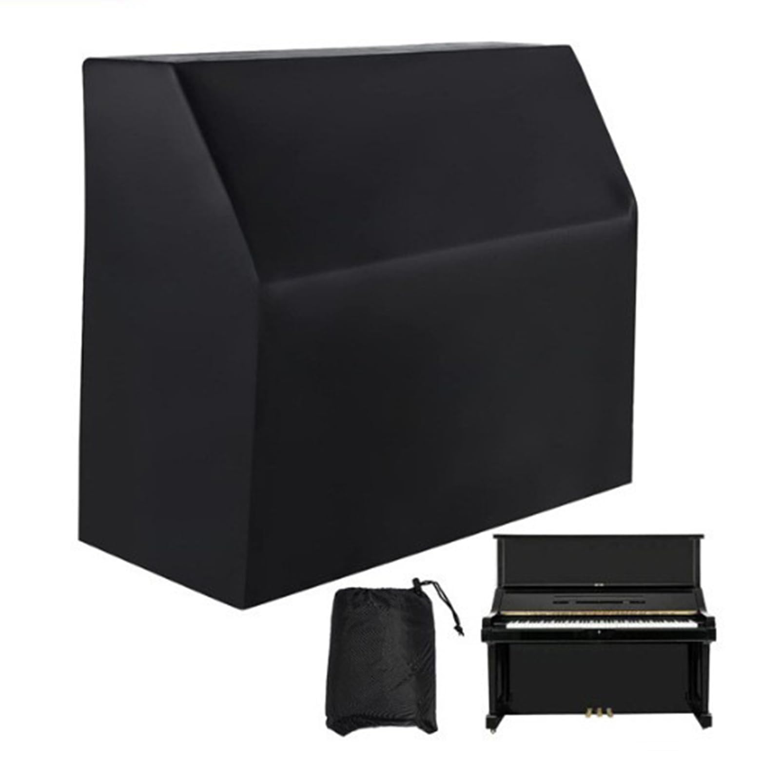 Evwgnpqrv Black Vertical Piano Dust Cover, Full Upright Piano Cover Multicolor Multiple Sizes For Auditoriums Clubs(,210D)