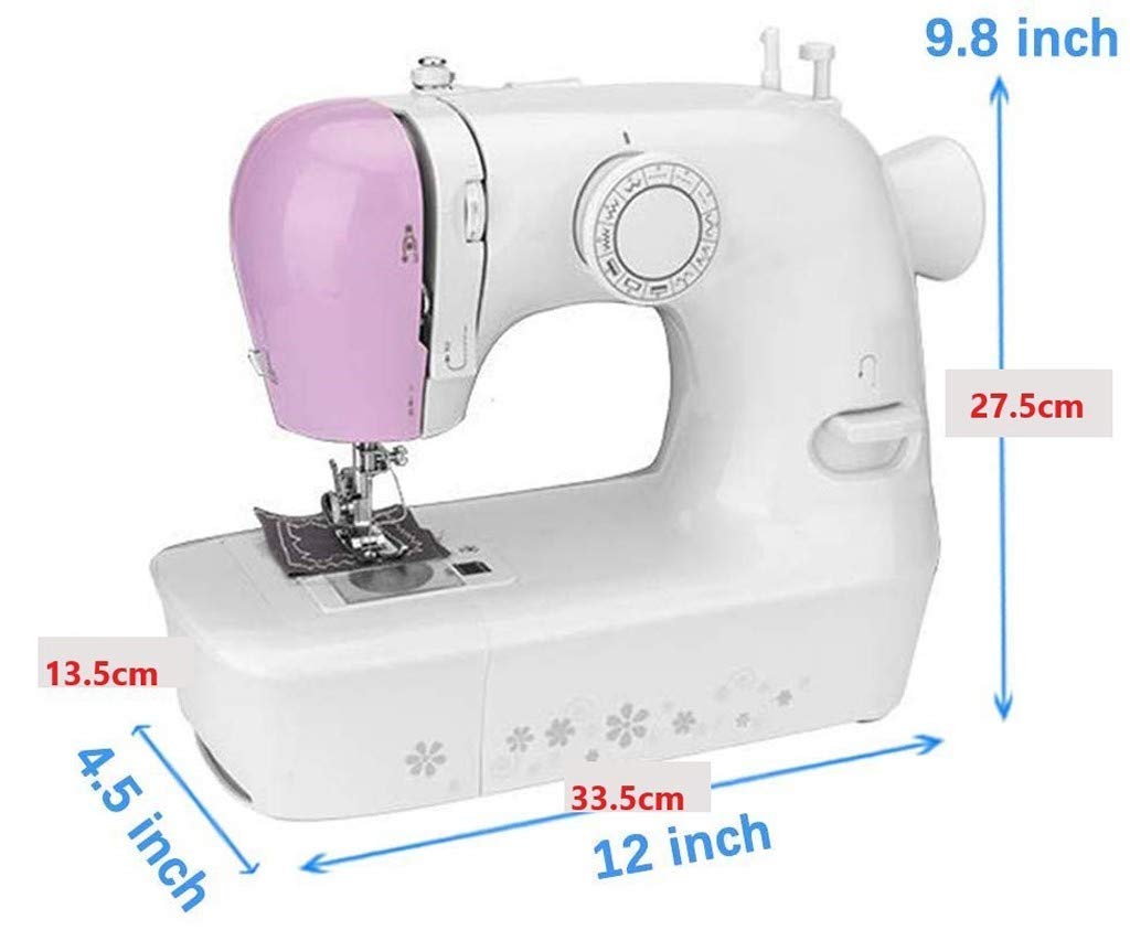 Juego de máquina de Coser pequeña portátil para Adultos y niños, Mini máquina de reparación de Manualidades eléctrica multifunción de Mano 12 Puntadas integradas, 2 velocidades Dobles con Pedal