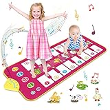 【Weiches rutschfestes Gewebe】 Das Klaviermatt besteht aus weichem PE- und Schwammmaterial, geeignet für Kinder. Das verbesserte Anti-Rutsch-Material hat eine gute Rutsch- und Abriebfestigkeit, und Kinder rutschen beim Springen nicht frei. Die Klaviermatte hat eine Größe von 110 x 52 cm, kann gefaltet werden und kann mit nach draußen, zum Picknick und auf Partys genommen werden!