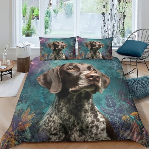 Housse de couette super king motif chien fermeture éclair invisible