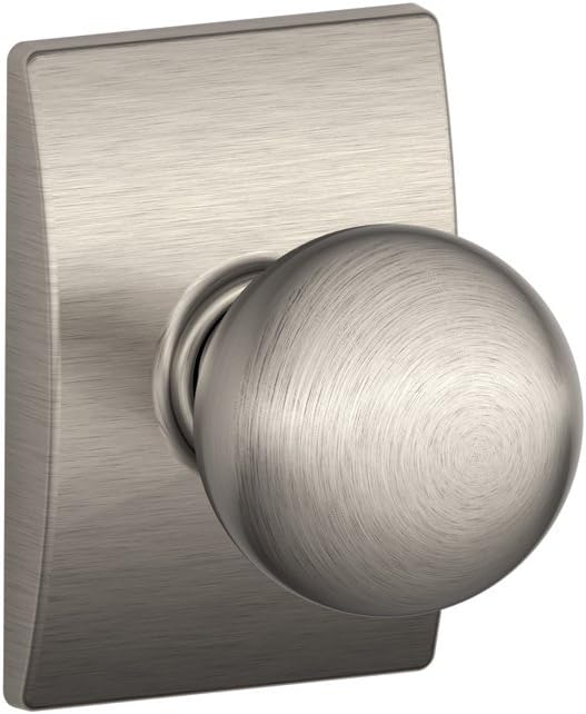 SCHLAGE F10ORB619CEN F10-ORB-619-CEN Satin Nickel Passage Orbit Style Knob with Century Rose