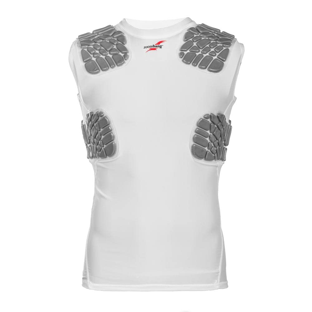 Zoombang Intergrated Rib and Shoulder Combo Protection Sleeveless Shirt (as1, Alpha, l, Regular, Regular, White)