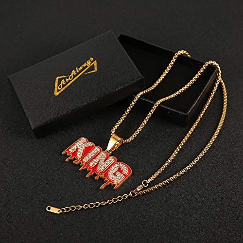 Asalways Hip Hop King Cz Pendant Fashion Rapper Jewelry Rock Iced Out Shiny Stainless Steel Necklace For Men And Women #TOP5