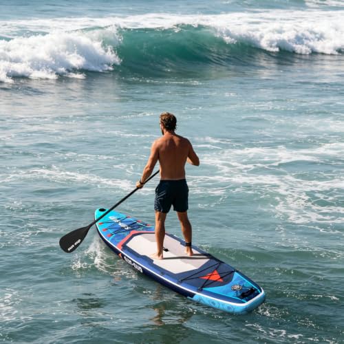 Image of Inflatable Stand Up Paddle Board Extra Wide SUP Board with Removable Fin with Premium SUP Paddle Board Accessories, Wide Stable Design, Non-Slip Comfort Deck for Youth & Adults