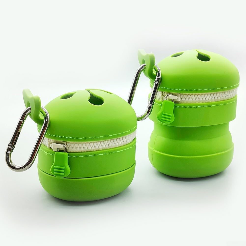 Yuanpgky Boîte de rangement pour accessoires de pêche à la mouche, organiseur pliable en silicone pour leurres, appâts, lignes et équipements, étanche, réutilisable, avec crochet de ceinture, vert