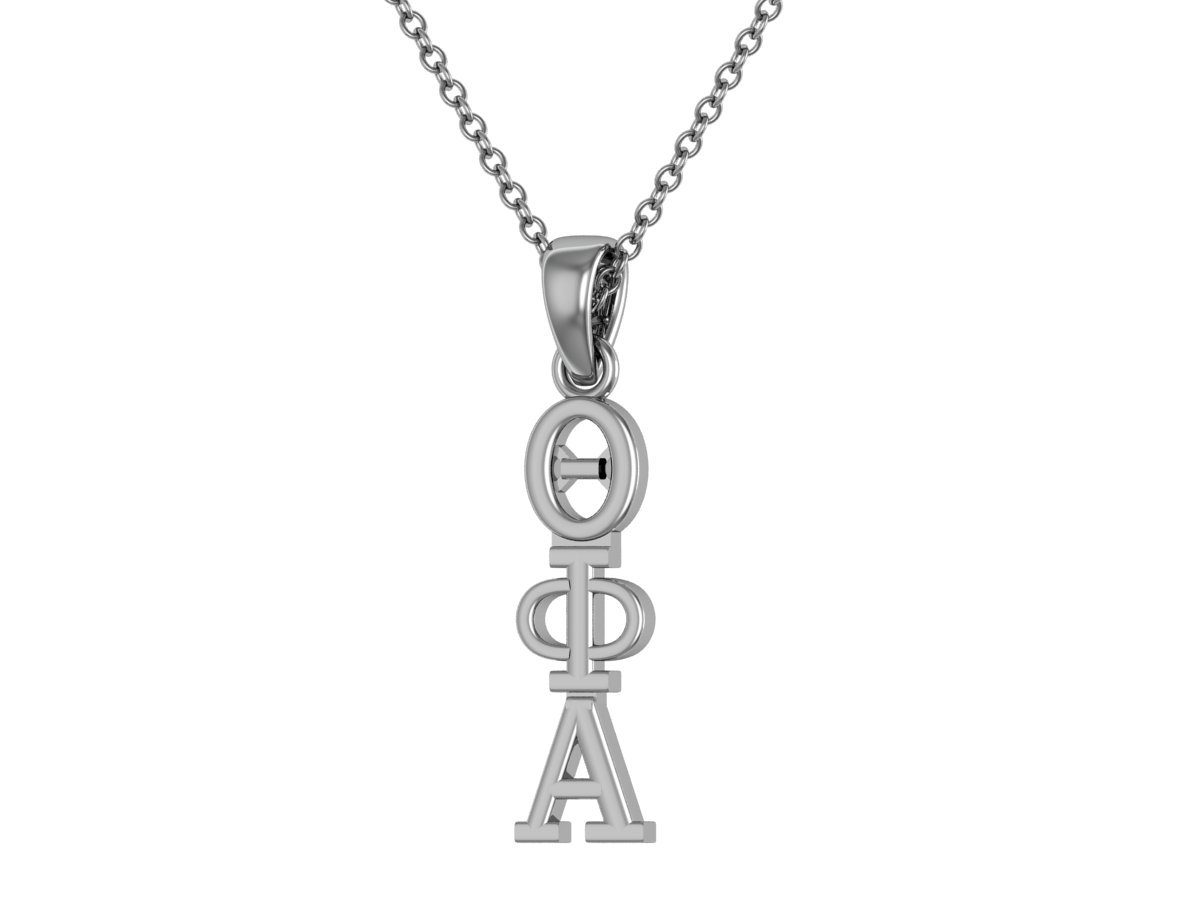 King Greek Theta Phi Alpha Necklace 18" - Sterling Silver