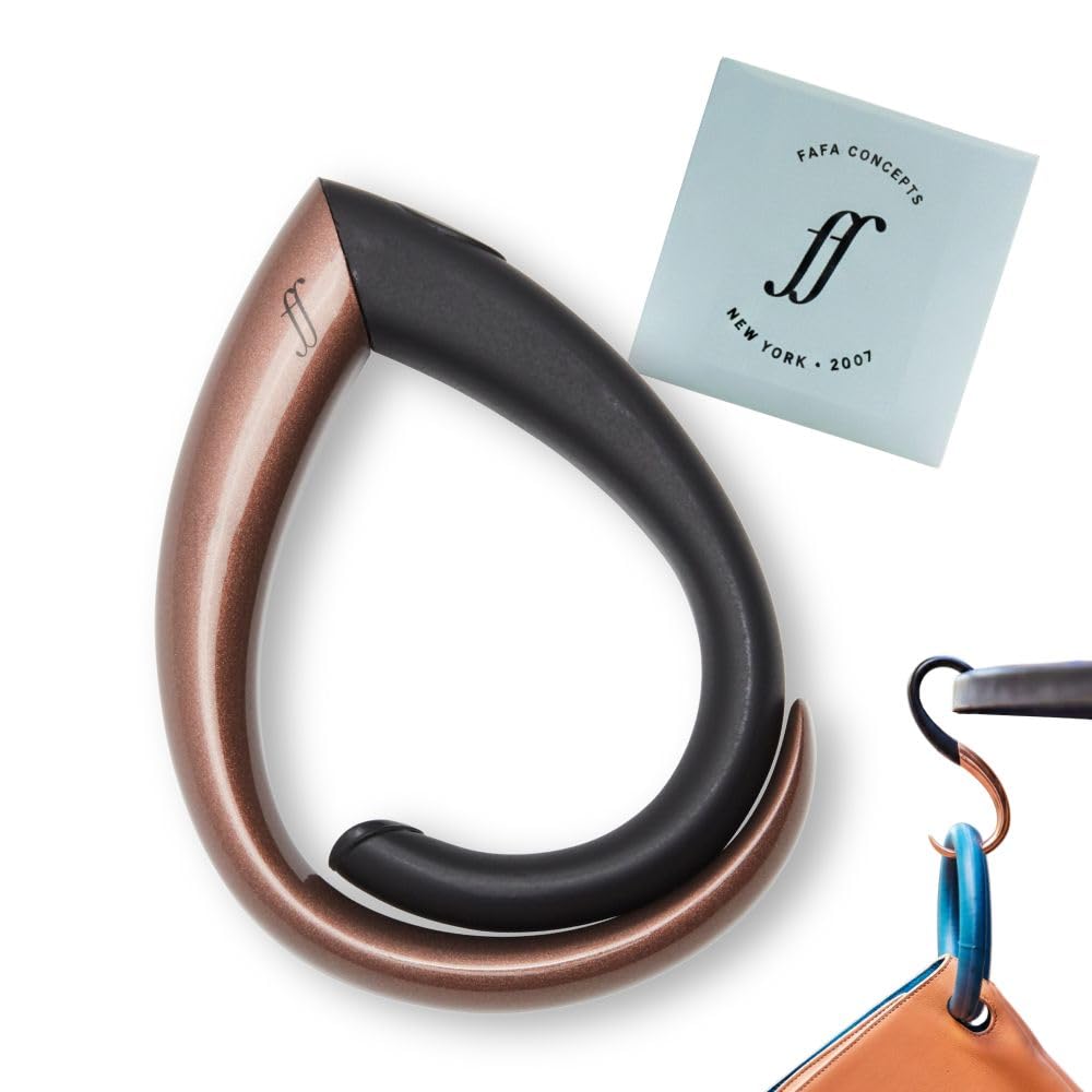 - EMBRACE Purse Hook Hanger – Lightweight, Durable Teardrop S Hooks | Bag Clip Holds 22 lb Bags, Backpacks, Totes | Purse Charms for Women, Men | Caviar & Cognac