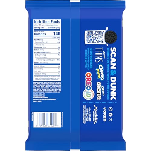 Image of OREO Toffee Crunch Creme with Sugar Crystals Chocolate Sandwich Cookies, Family Size, 17 oz