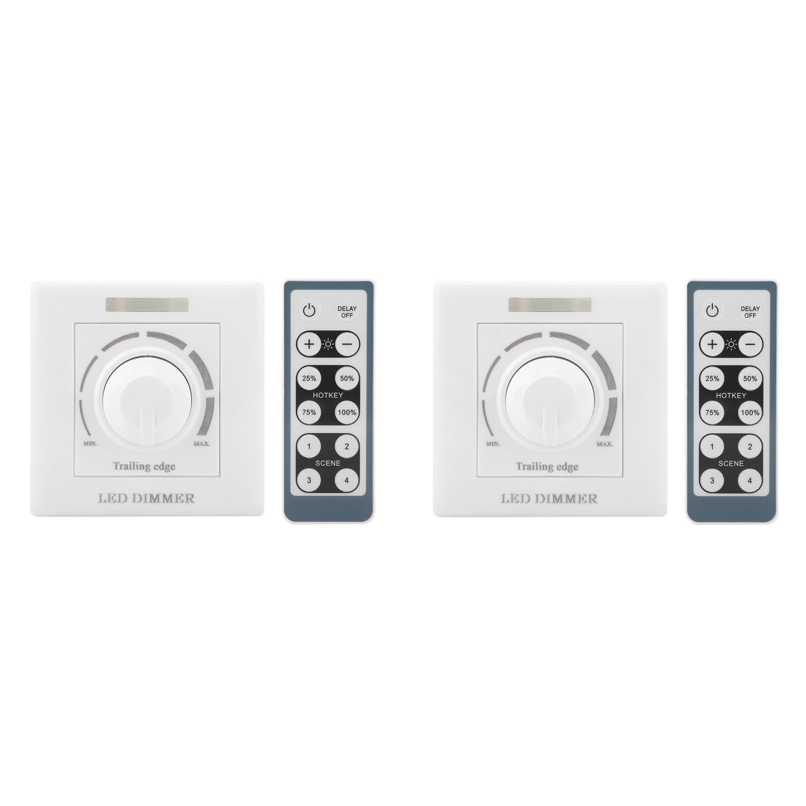2 Stück Dimmer-Lichtschalter, LED-Dimmer, LED-Licht, Verstellbarer Dimmer, Helligkeitssteuerung, IR-Fernbedienung, 200 W
