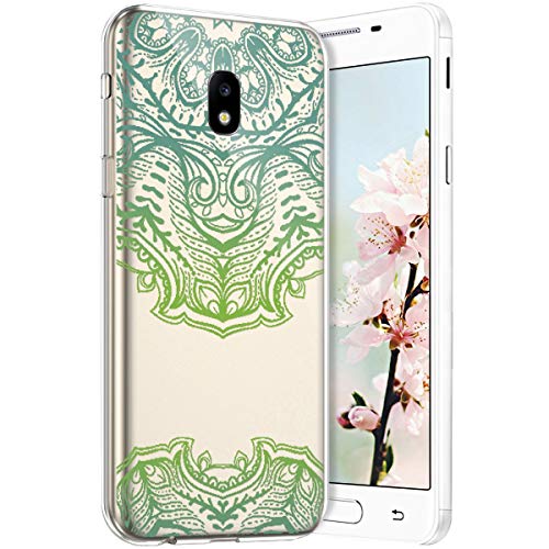 Robinsoni Case Compatible with Samsung Galaxy J330 Transparent Crystal Case Soft Silicone TPU Case Glossy Gel Rubber Cover Clarity Ultra Thin Cover Buhhda Flower Cover for Galaxy J330