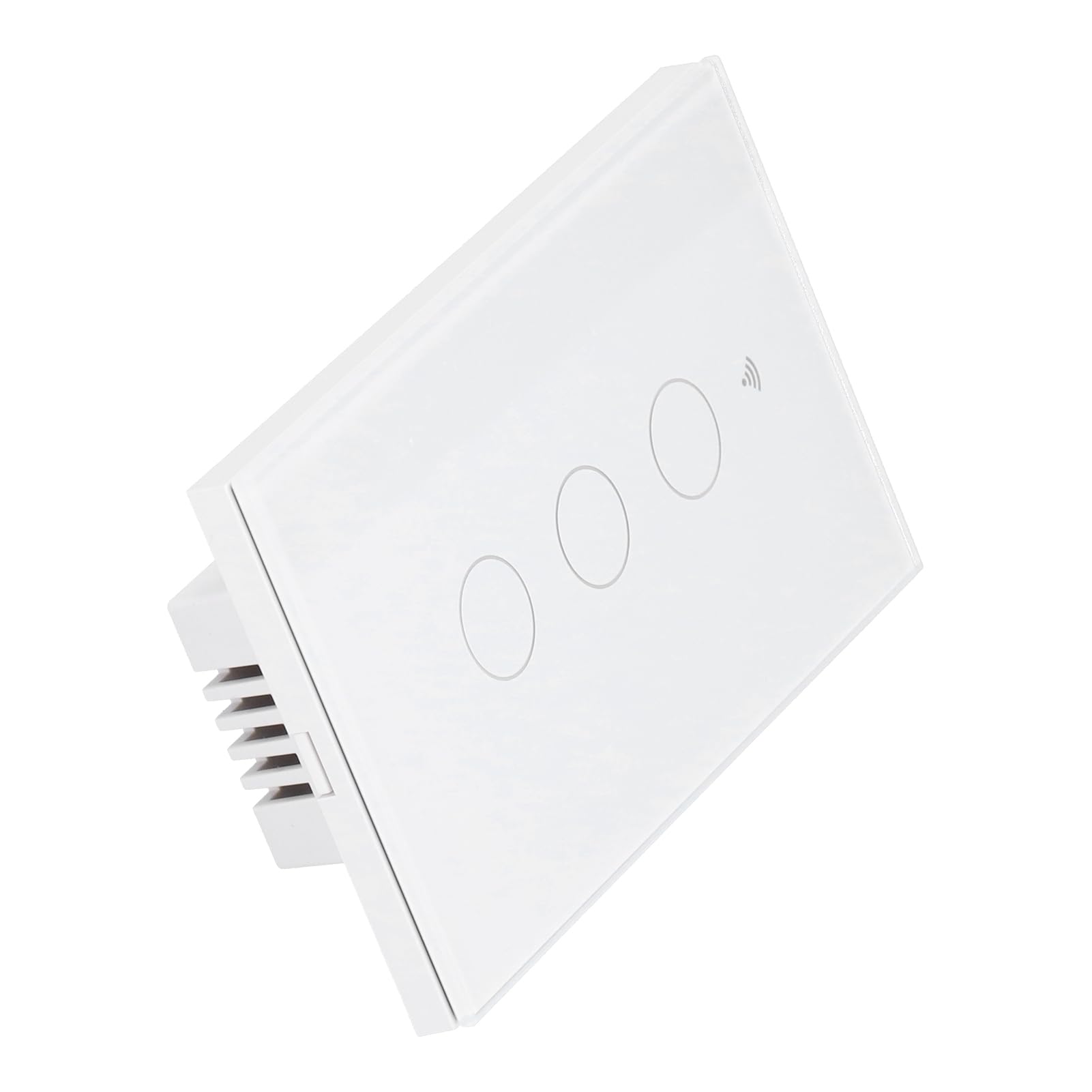Interruttore tattile intelligente con luce, telecomando, 3 gruppi, tipo americano, compatibile con Tuya Zigbee, interruttore a parete intelligente per la domotica, design moderno, (Bianca)