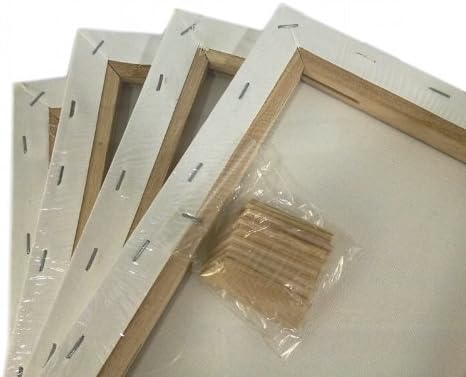 Lot 4 Blank Artist Canvas 16x20" Framed Pre-stretched Cotton Painting Set/pack