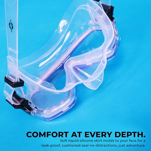 Image of Nivia Pro Dive 2.0 Diving Set for Unisex Kids and Adults, Snorkle Set with Swimming Goggles, Swimming Mask Diving Goggles with Silicone Strap, Snorkel Mask for Underwater Sports Diving (Blue)