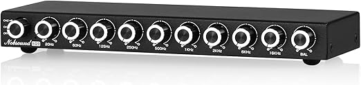 Nobsound EQ9 Égaliseur Analogique 9 Bandes HiFi – Préampli Stéréo Home Car, ±6dB, Bypass, Balance, 111dB SNR