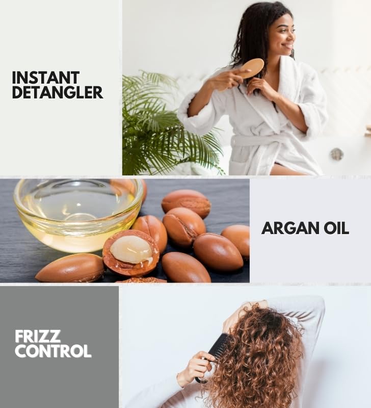 EBIN NEW YORK Argon Oil - 2x 5 Second Argan Oil Brazilian Detangler 8.5oz/250ml bundle Smooths Hair, Removes Knots, Adds Moisture, Protects from Heat Styling – Gift Set (2 Items)