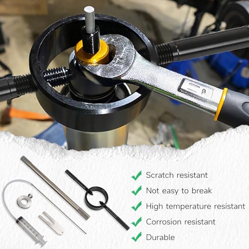 Image of Motorcycle Fork Service Tool Kit,Motorcycle Oil Tool,3PCS Fork Maintenance Tool Set Fork Oil Level Tool, Fork Spring Compressor, and Damper Rod Bleed Tool
