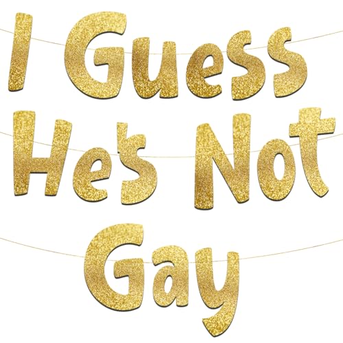 Pre-Strung Funny Bachelor Party Gold Glitter Banner - Funny Bachelor Party Decorations for Him - Bachelor Party Supplies, Favors and Gifts