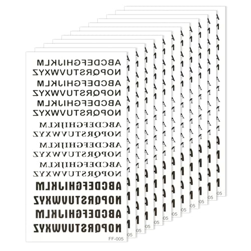 12 Sheets Temporary Tattoo Letters Self-adhesive Custom Temporary Tattoos Fake Letters Tattoo Stickers for Women and Men