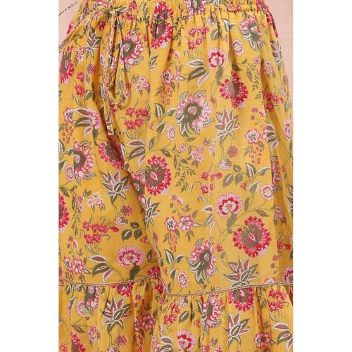 Image of Rangriti Yellow Art Silk Sharara Suit Set For Women