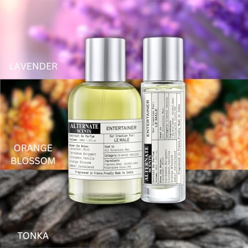 Image of Alternate Scents ENTERTAINER 100ml Long Lasting Perfume For Men |Strong& long Lasting with 30% Oil Concentration|| Fresh Spicy Vanilla| Fragrance From France | Made In India|