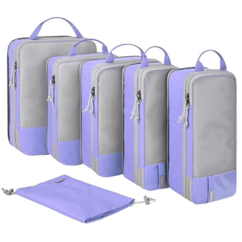Kompressions-Packwürfel für Reisen, erweiterbare Kompressions-Packwürfel, leichte Reise-Aufbewahrungstaschen für Gepäck zum Organisieren von Kleidung und Accessoires, einfach zu packen und zu