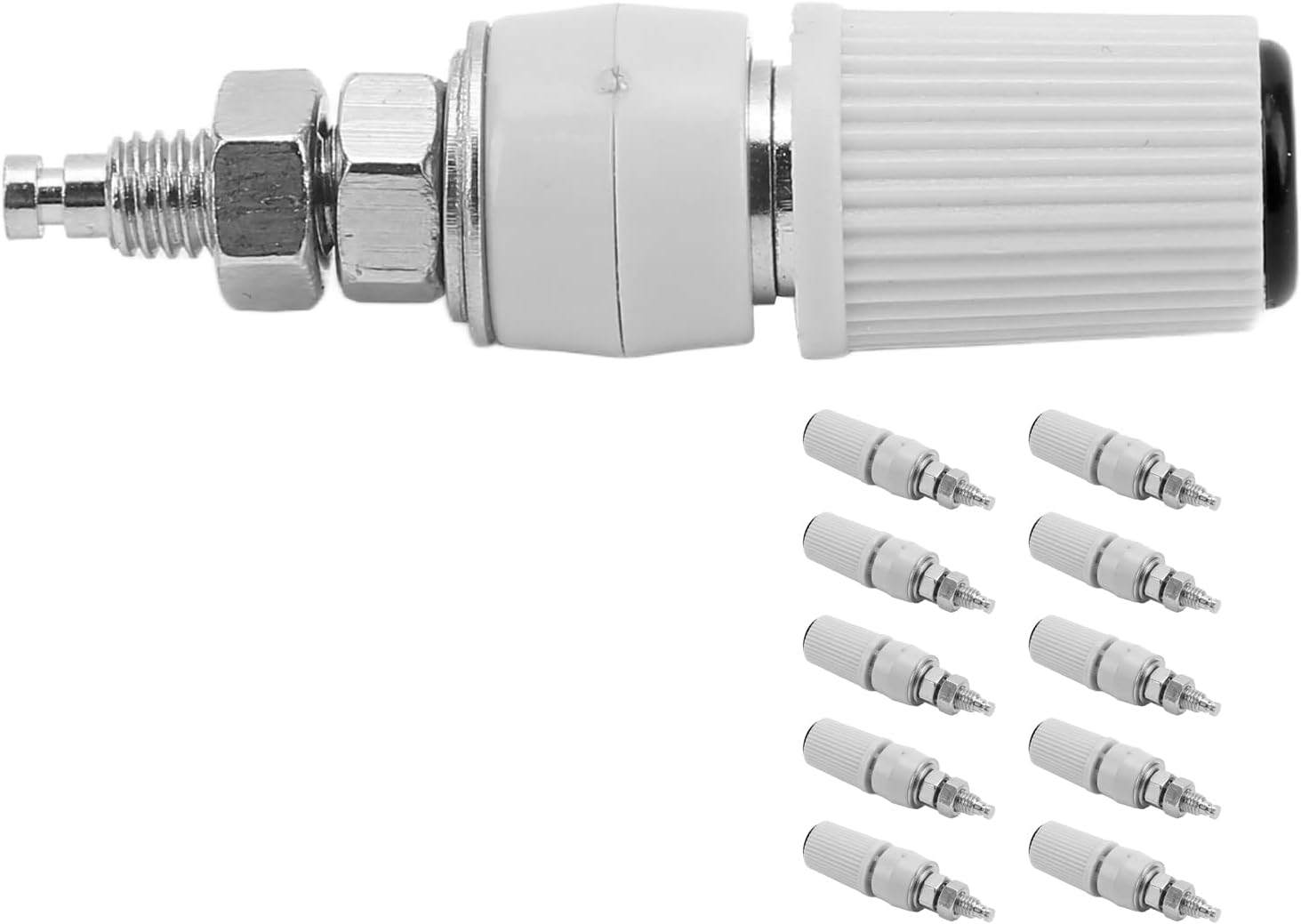 Eujgoov 10Pcs 4mm Banana Binding Post Socket M5 Copper Plated Female Terminal Connector Binding Post Banana Plug Jack Socket(Black)