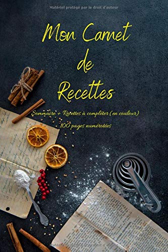 Télécharger Mon Carnet de Recettes: Sommaire + Recettes à compléter (en couleur) Livre PDF Gratuit