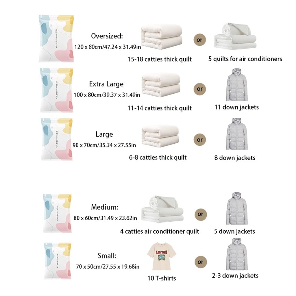 Bolsas de ahorro de espacio Bolsas de sellado al vacío para almacenamiento de ropa con bomba eléctrica Bolsa de compresión al vacío Reutilizable 80% más bolsas de almacenamiento (paquete de 8 ext