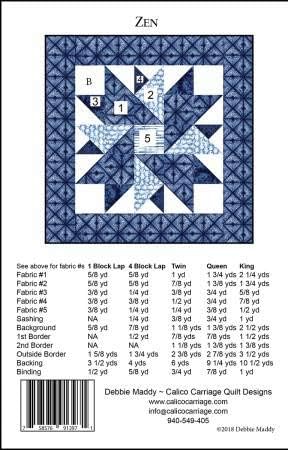Calico Carriage Quilt Pattern - Zen (Includes Five Pattern Sizes)