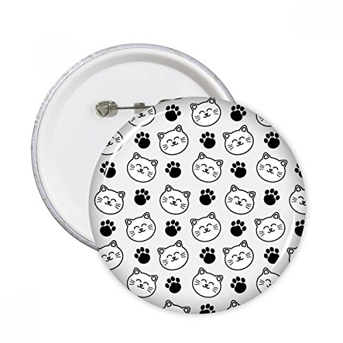 Badge chat sourire lot de 5 broches rondes multicolores pour customiser vos vêtements