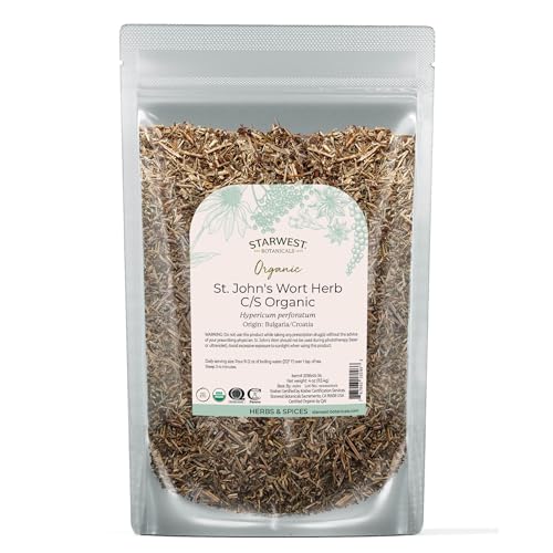 Starwest Botanicals Organic Dried St. John's Wort - Loose Leaf Herb for Tea, Made from St. John's...
