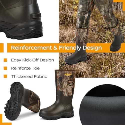 NEW VIEW Insulated Hunting Boots for Men Cold Weather, 6mm Neoprene Rubber Boots for Winter, Camo Durable Waterproof Mud Boot for Deer, Duck, Bird Hunting2
