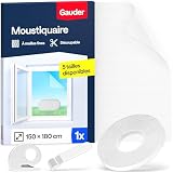 GAUDER Moustiquaire pour Fenêtre   Filet Anti Insectes avec Bande Auto Agrippante   Moustiquaire Adhésive pour Fenêtre   Auto Adhésive et Sans Perçage (150 x 180 cm   Blanc)