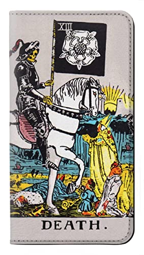 Étui Tarot Card Death pour Samsung Galaxy A57 : housse flip en cuir avec clapet de protection